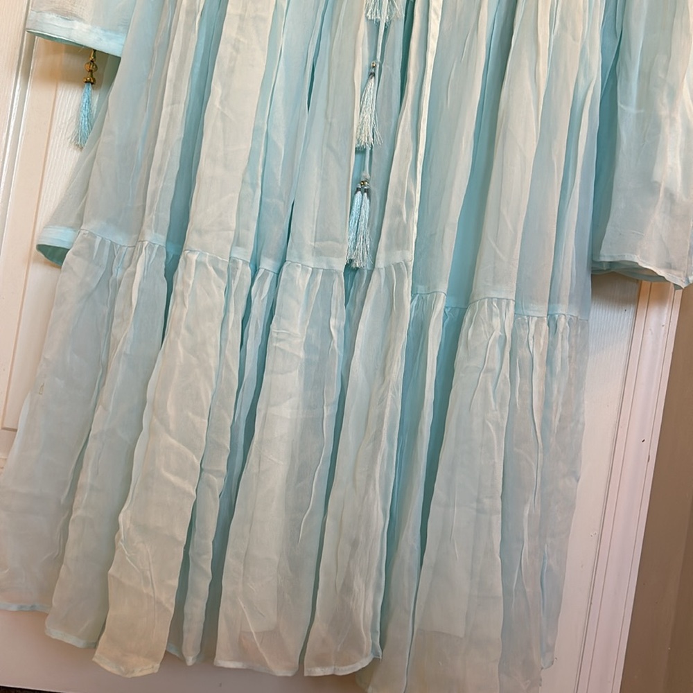 Plazzo set 3 pieces pant style chickenkari, new size medium can make it large - Picture 2 of 3